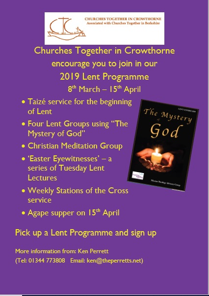 Lent 2019 Programme – Churches together in Crowthorne